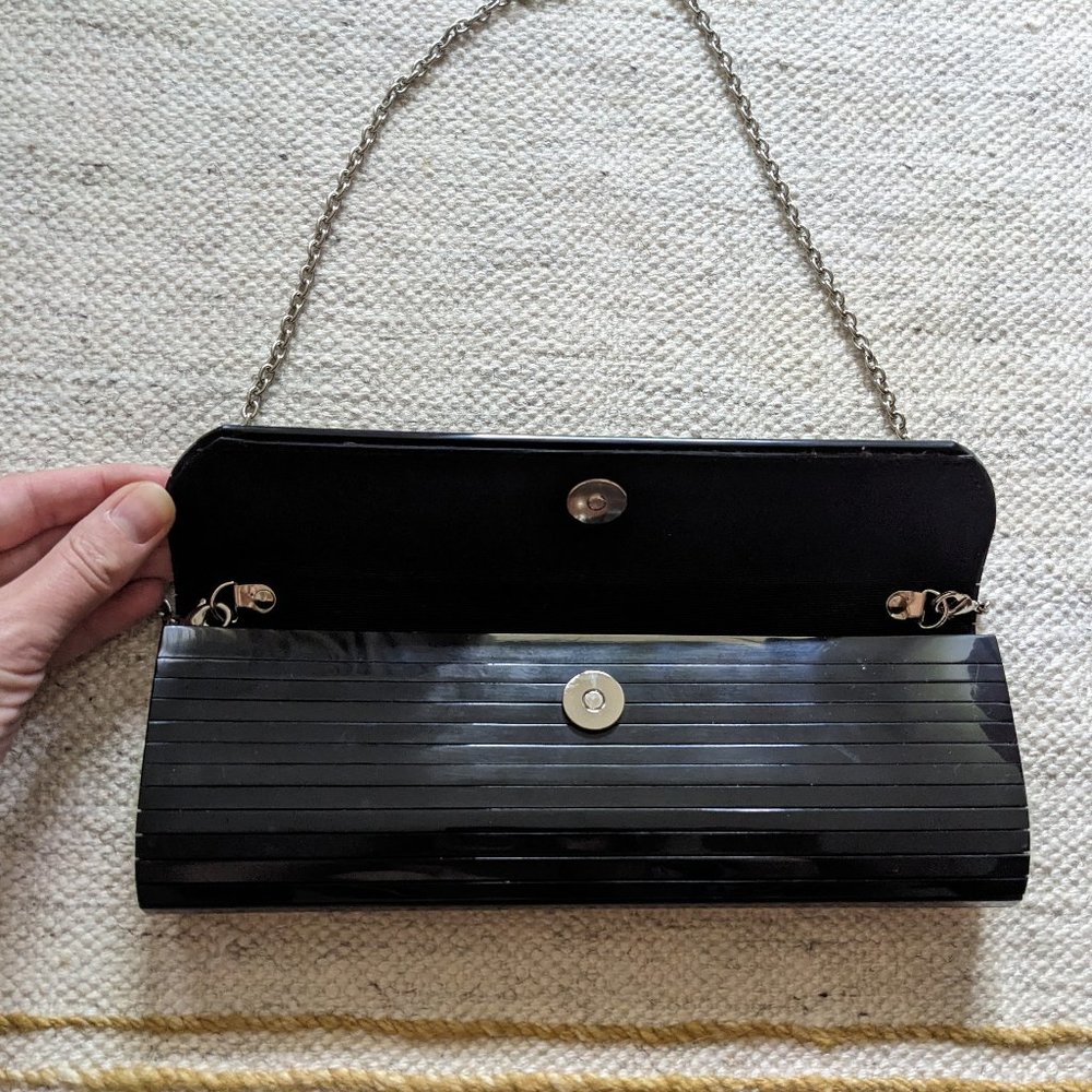 Sondra Roberts Black Lucite Slim Clutch Bag - Picture 2 of 9
